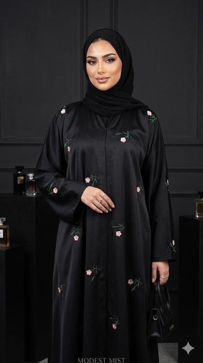 Midnight Petals Abaya