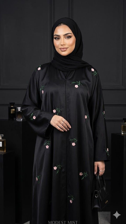 Midnight Petals Abaya