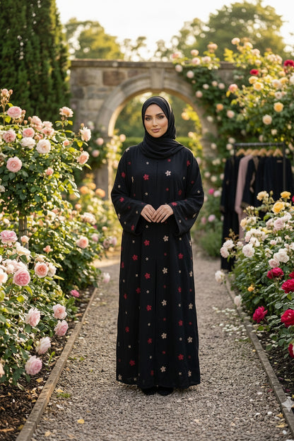 Maroon Blossom Abaya