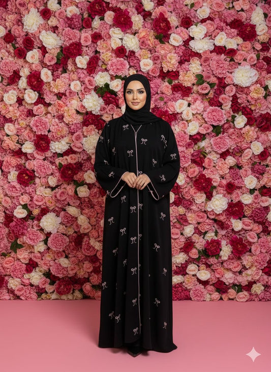Lush Bow Abaya and Blush Bow Hijab
