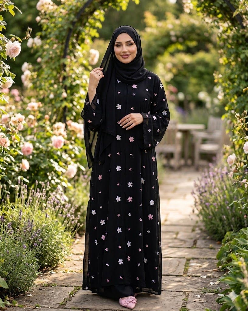 Pink Blossom Abaya