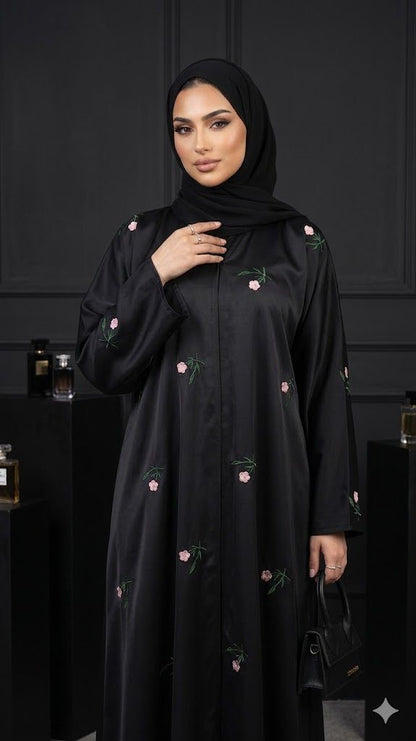 Midnight Petals Abaya