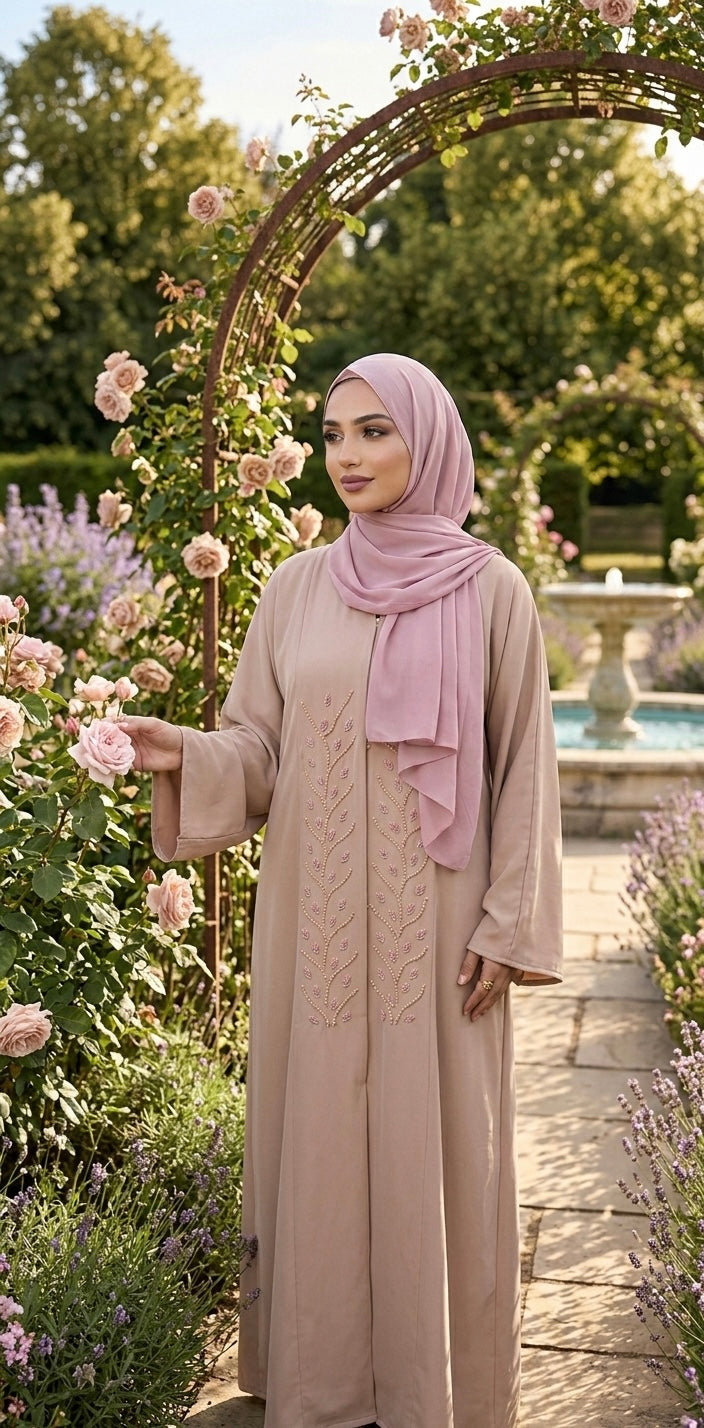 Dreamy Violet Blush Abaya