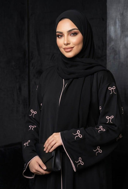 Blush Bow Abaya