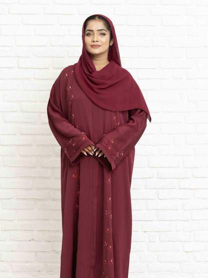 Lavish Maroon Abaya