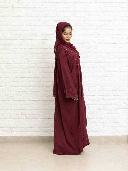Lavish Maroon Abaya