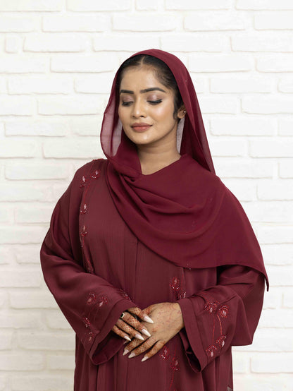 Lavish Maroon Abaya