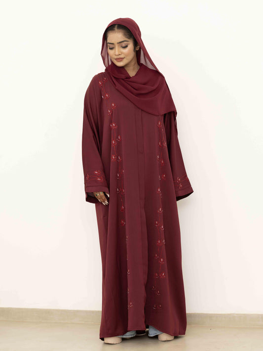 Lavish Maroon Abaya
