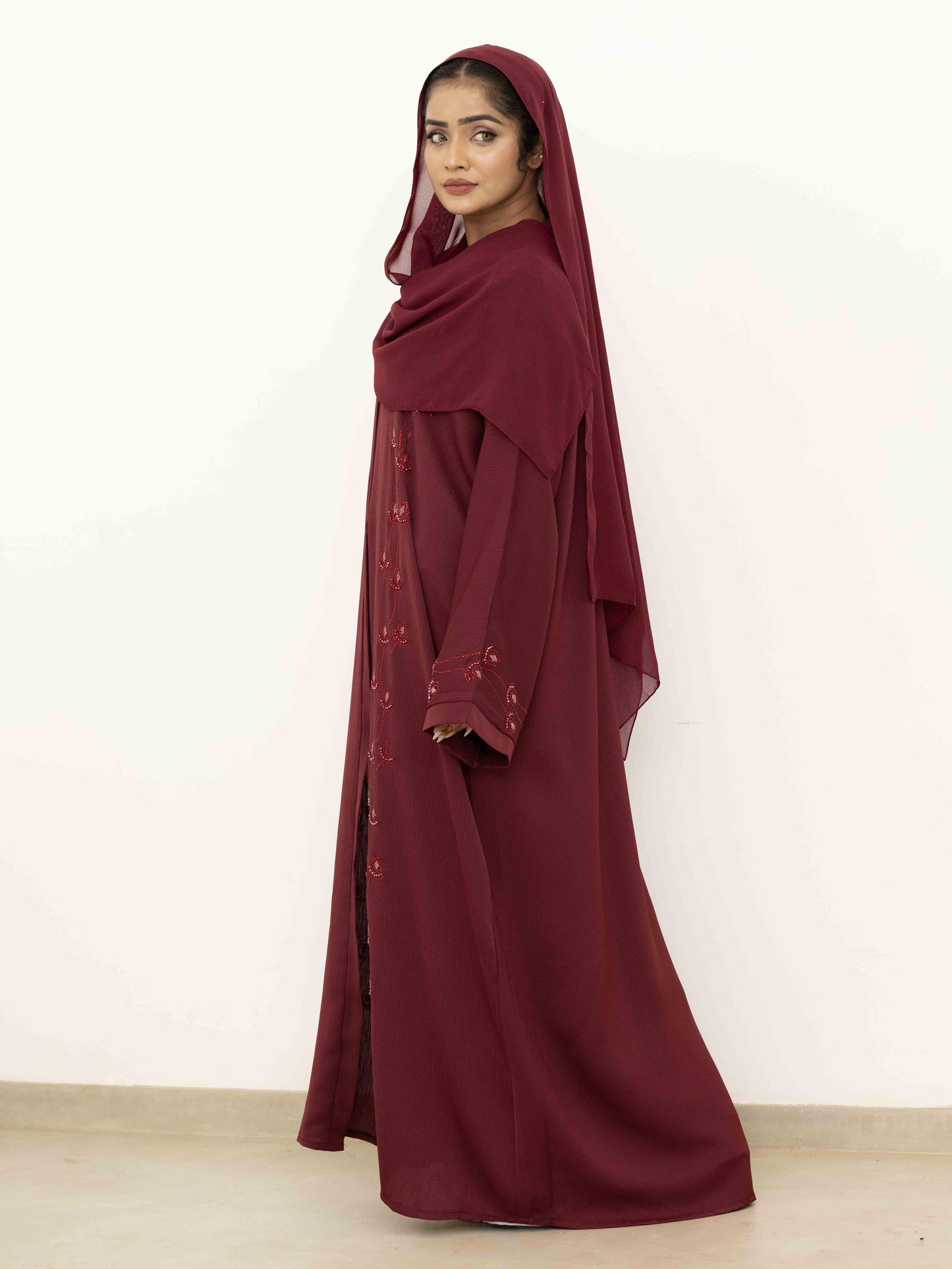 Lavish Maroon Abaya
